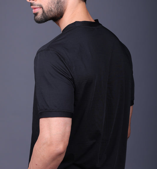 Yoddha Stretch - V neck Black T Shirt