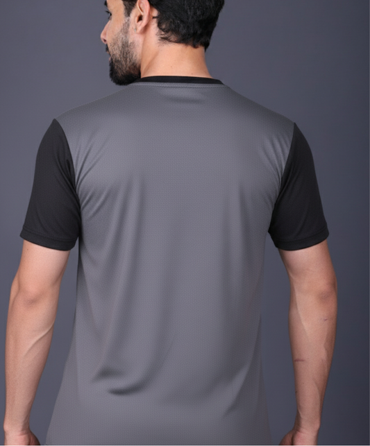 Yoddha Mesh - V neck Black and Graphite T-shirt
