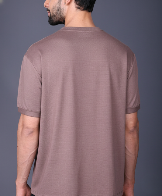 Yoddha Mesh - V neck Mauve T-shirt
