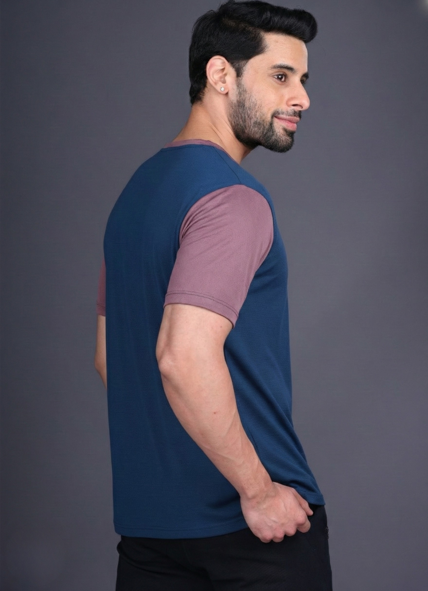 Yoddha Mesh - V neck Mauve and Scuba T-shirt