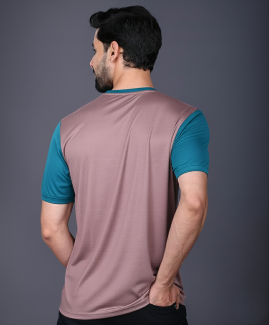 Yoddha Mesh - V neck Scuba and Mauve T-shirt