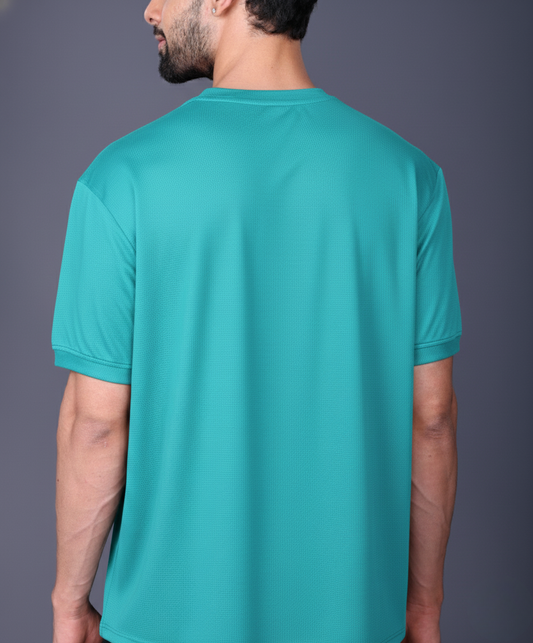Yoddha Mesh - V neck Turquoise T-shirt