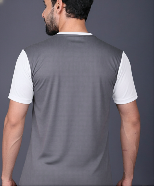 Yoddha Mesh - V neck White and Graphite T-shirt