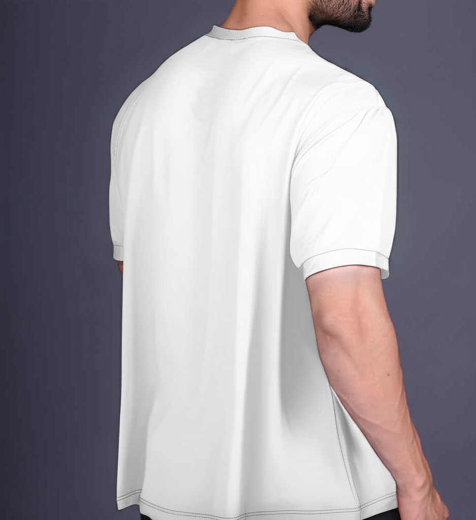 Yoddha Mesh - V neck White T-shirt