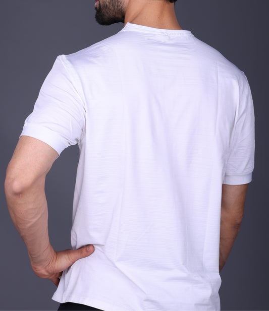 Yoddha Stretch - V neck White T Shirt
