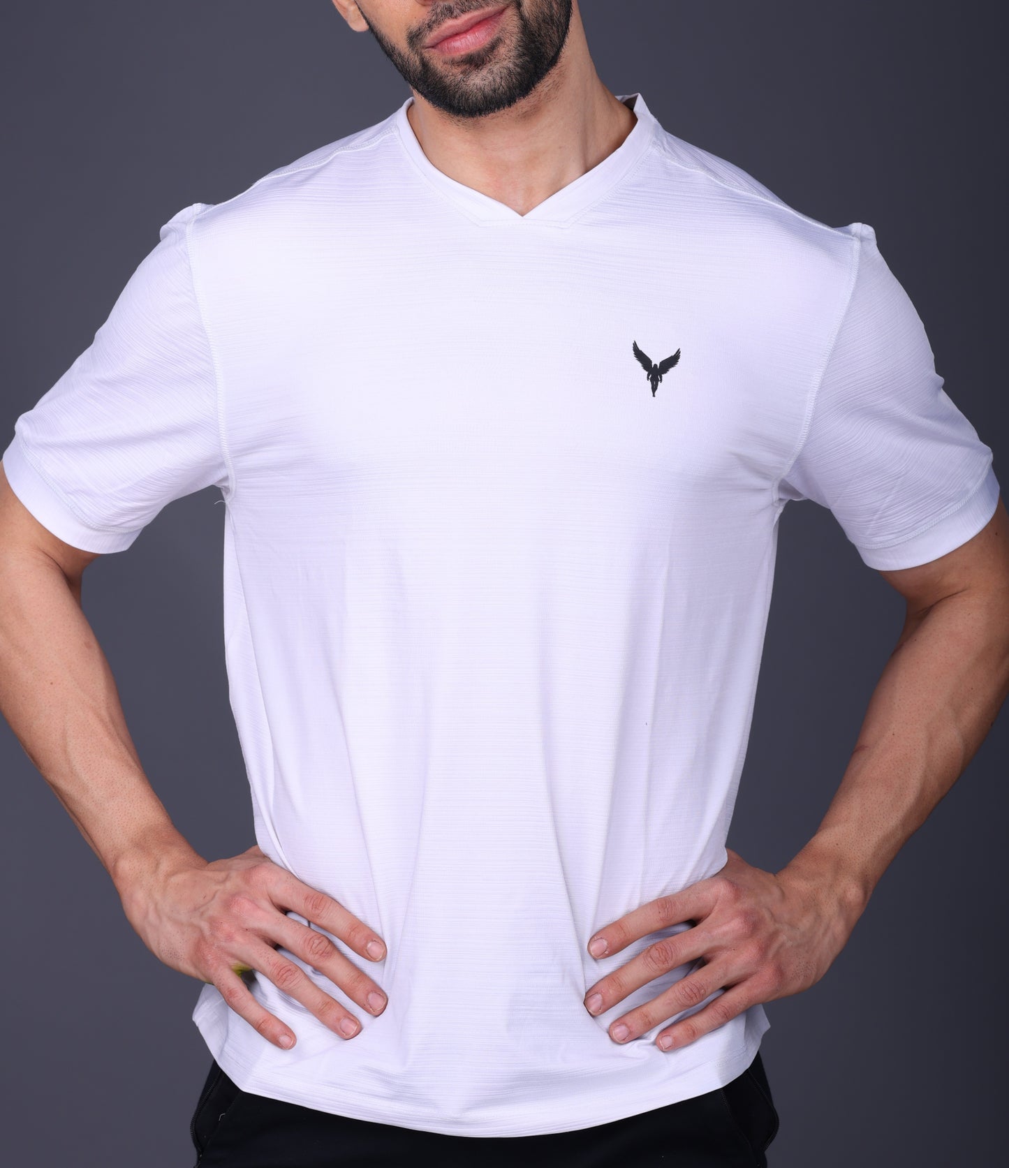 Yoddha Stretch - V neck White T Shirt