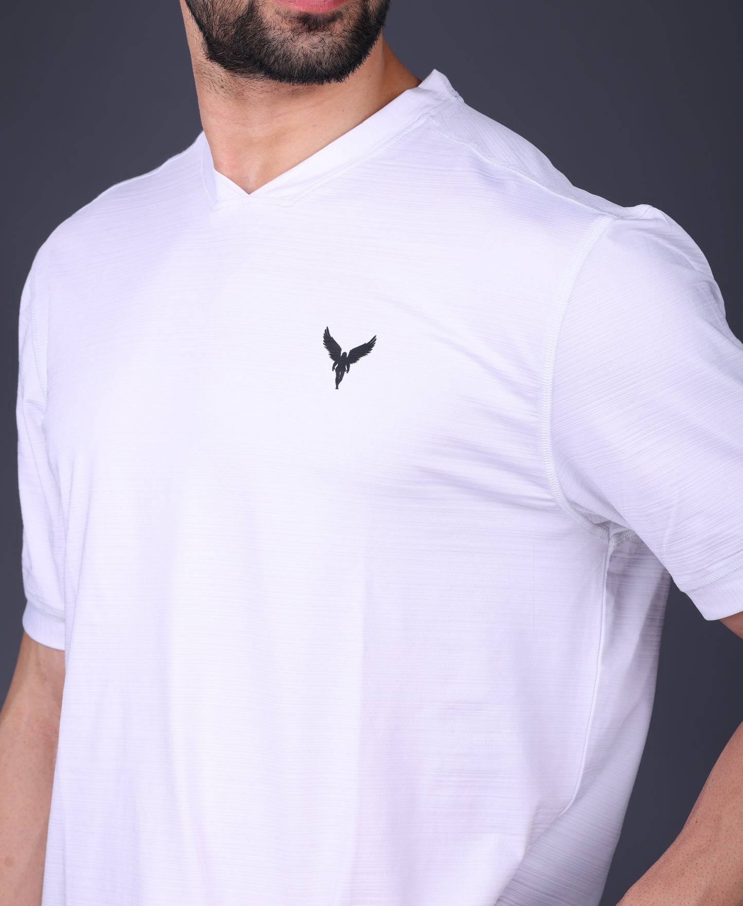 Yoddha Stretch - V neck White T Shirt