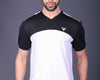 Yoddha Mesh - V neck Black and White T-shirt