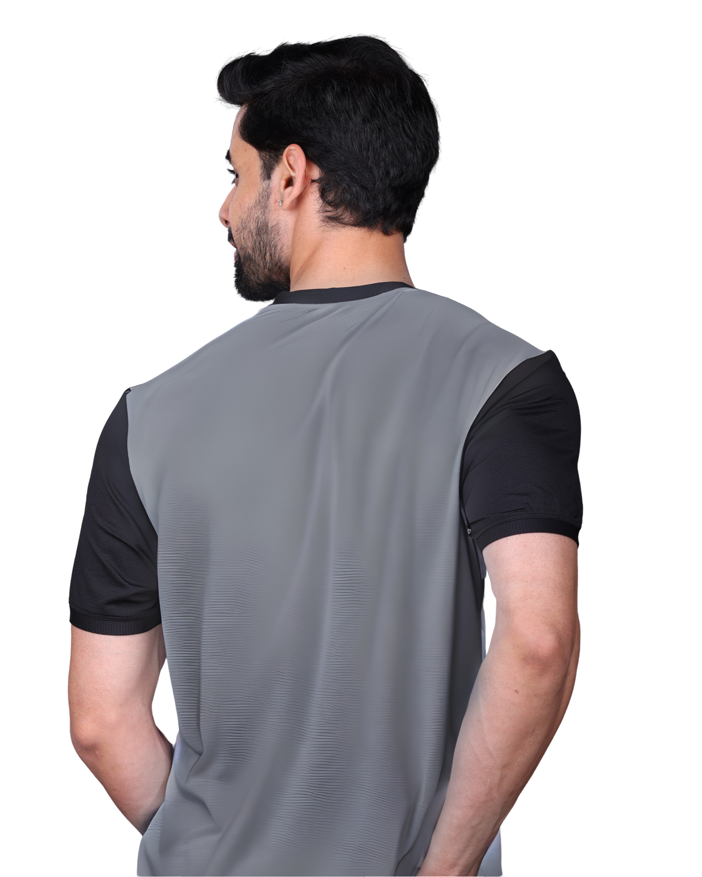 Yoddha Mesh - V neck Black and Graphite T-shirt