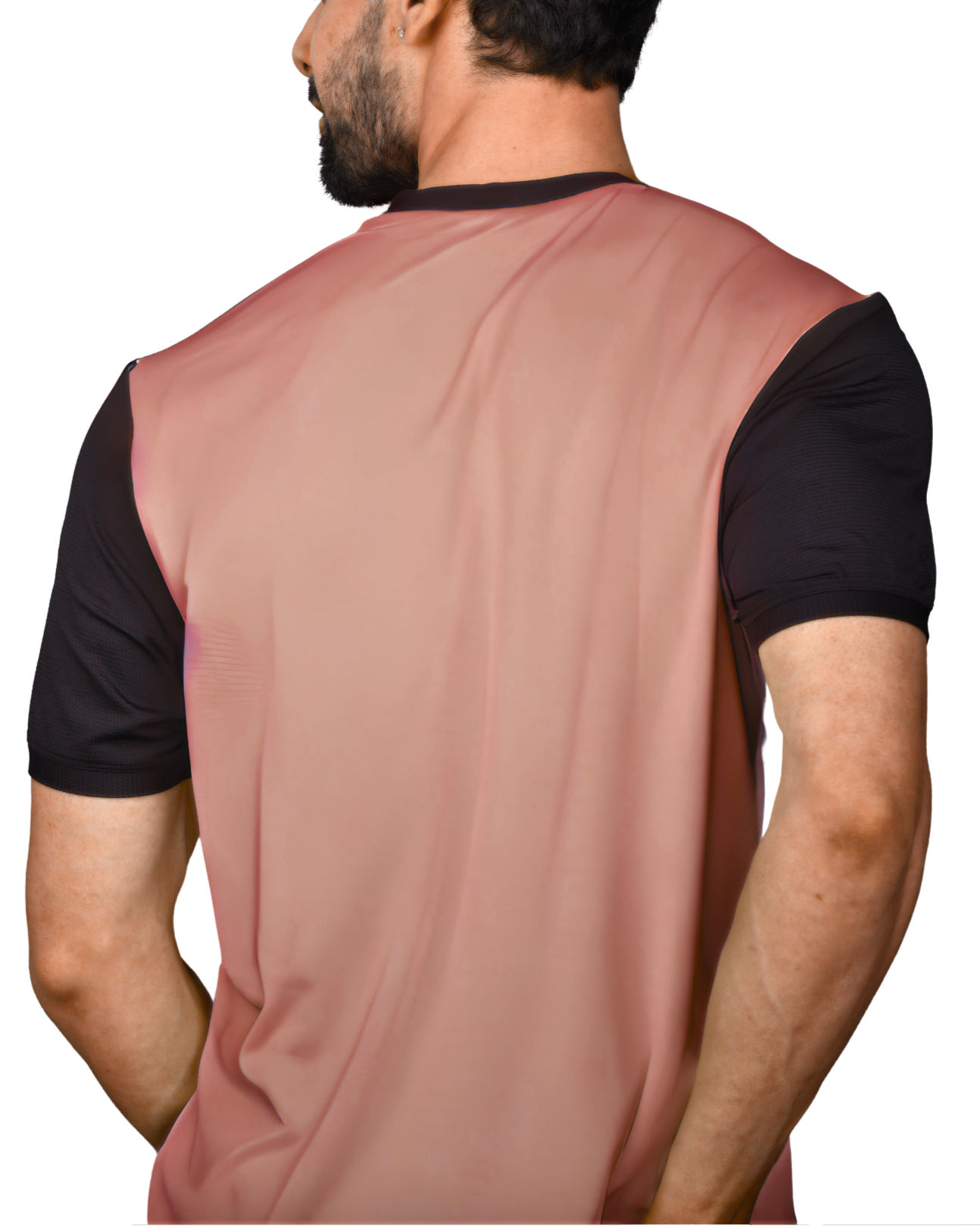Yoddha Mesh - V neck Black and Mauve T-shirt