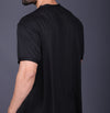 Yoddha Mesh - V neck Black T-shirt