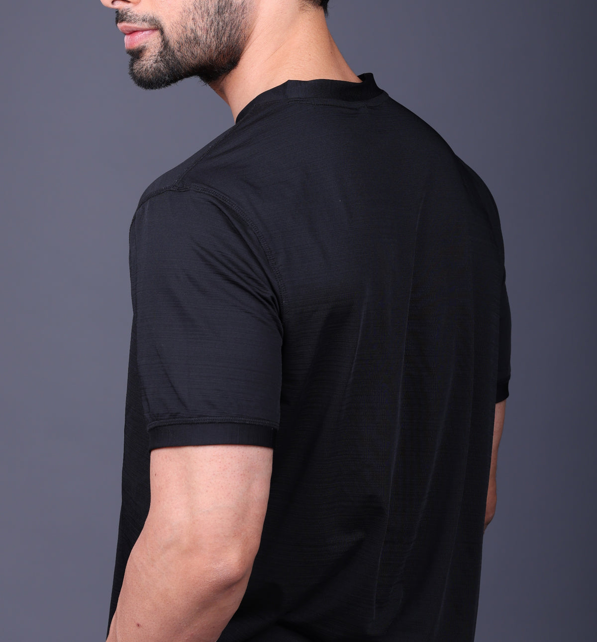 Yoddha Stretch - V neck Black T Shirt