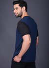 Yoddha Mesh - V neck Black and Navy T-shirt