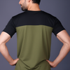 Yoddha Stretch - Round neck Black and Olive T Shirt