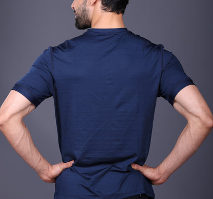 Yoddha Stretch - V neck Blue-Heaven T Shirt