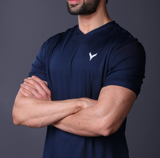 Yoddha Stretch - V neck Blue-Heaven T Shirt