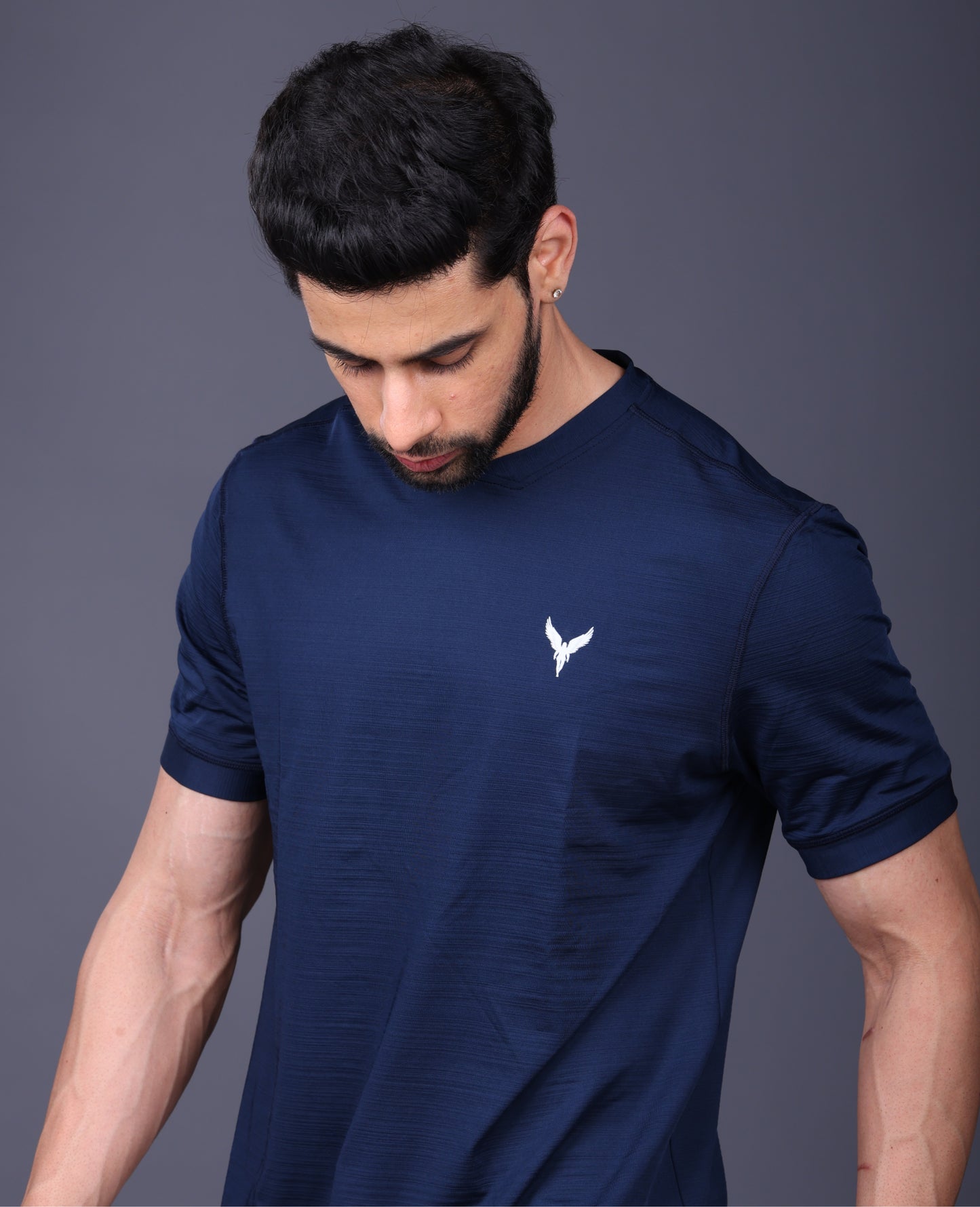 Yoddha Stretch - V neck Blue-Heaven T Shirt
