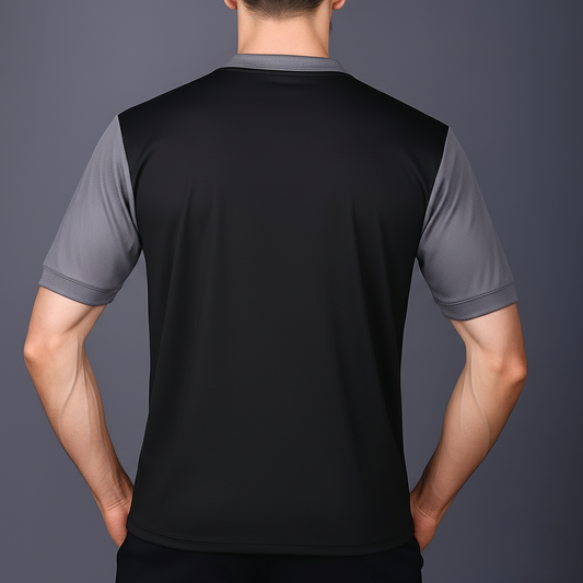 Yoddha Mesh - V neck Graphite and Black T-shirt