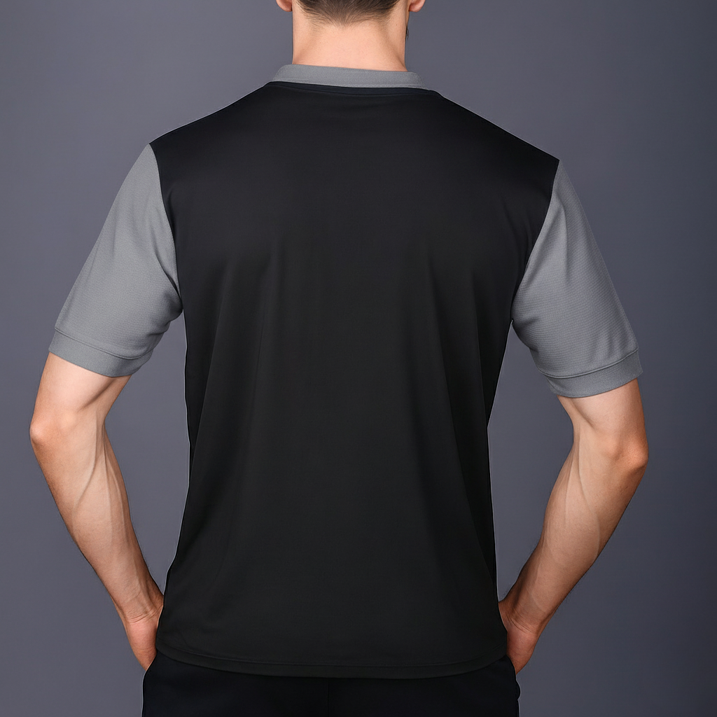 Yoddha Mesh - V neck Graphite and Black T-shirt