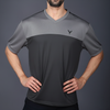 Yoddha Mesh - V neck Graphite and Black T-shirt