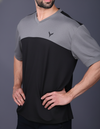 Yoddha Mesh - V neck Graphite and Black T-shirt