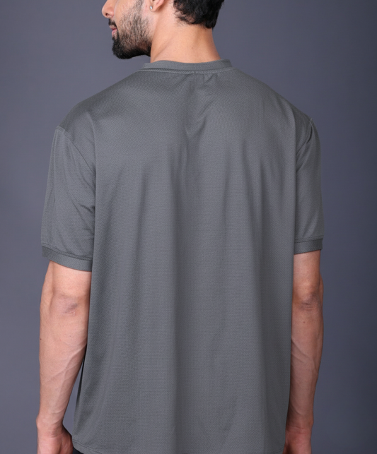 Yoddha Mesh - V neck Graphite T-shirt