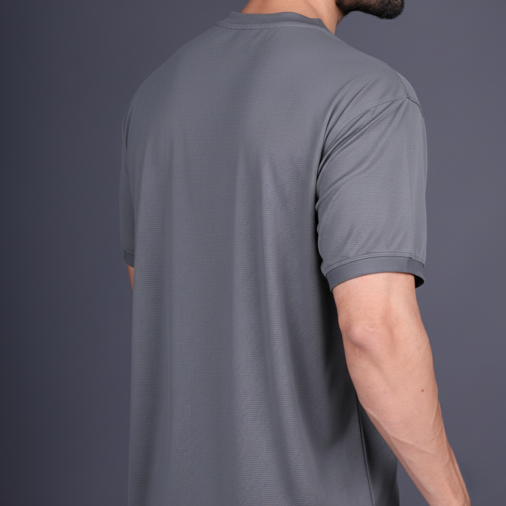 Yoddha Mesh - V neck Graphite T-shirt