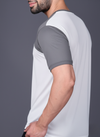 Yoddha Mesh - V neck Graphite and White T-shirt