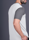 Yoddha Mesh - V neck Graphite and White T-shirt