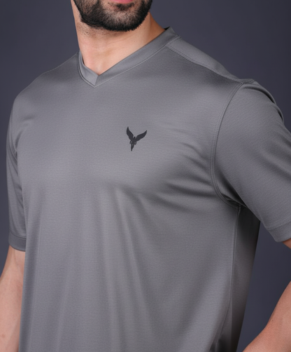 Yoddha Stretch - V neck Light-Grey T Shirt
