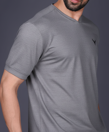 Yoddha Stretch - V neck Light-Grey T Shirt