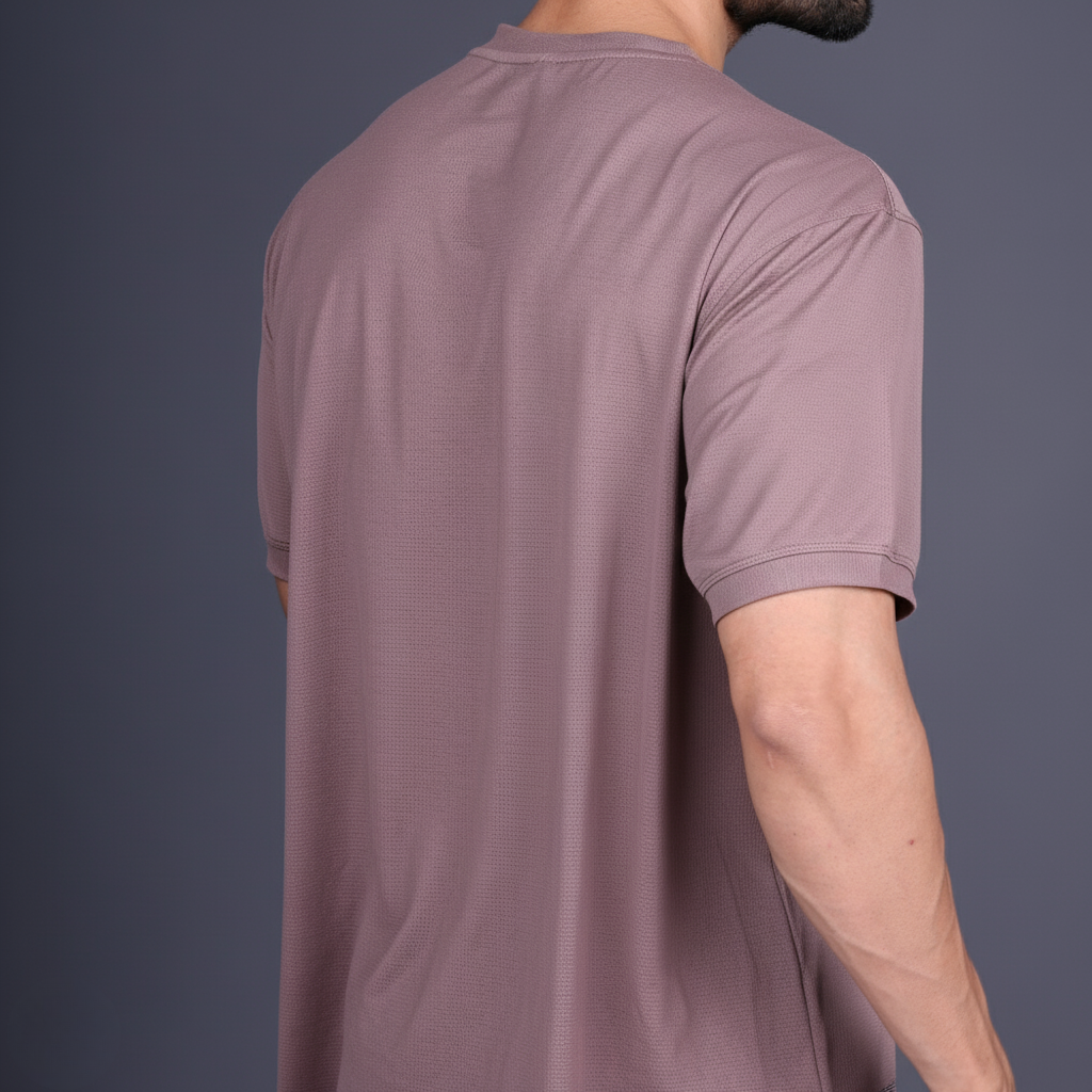Yoddha Mesh - V neck Mauve T-shirt