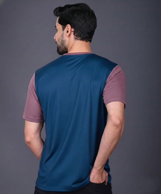 Yoddha Mesh - V neck Mauve and Scuba T-shirt