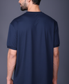 Yoddha Mesh - V neck Navy T-shirt