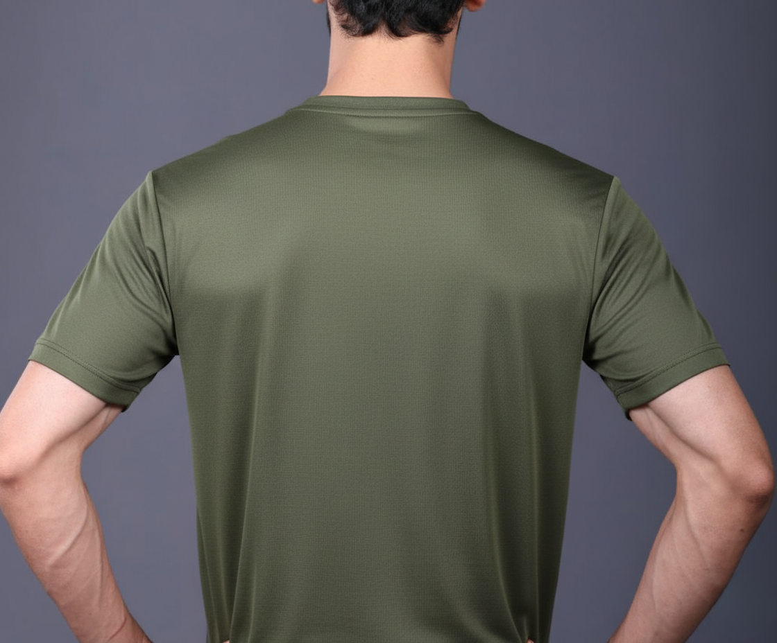 Yoddha Stretch - V neck Olive T Shirt