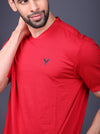 Yoddha Stretch - V neck Red T Shirt