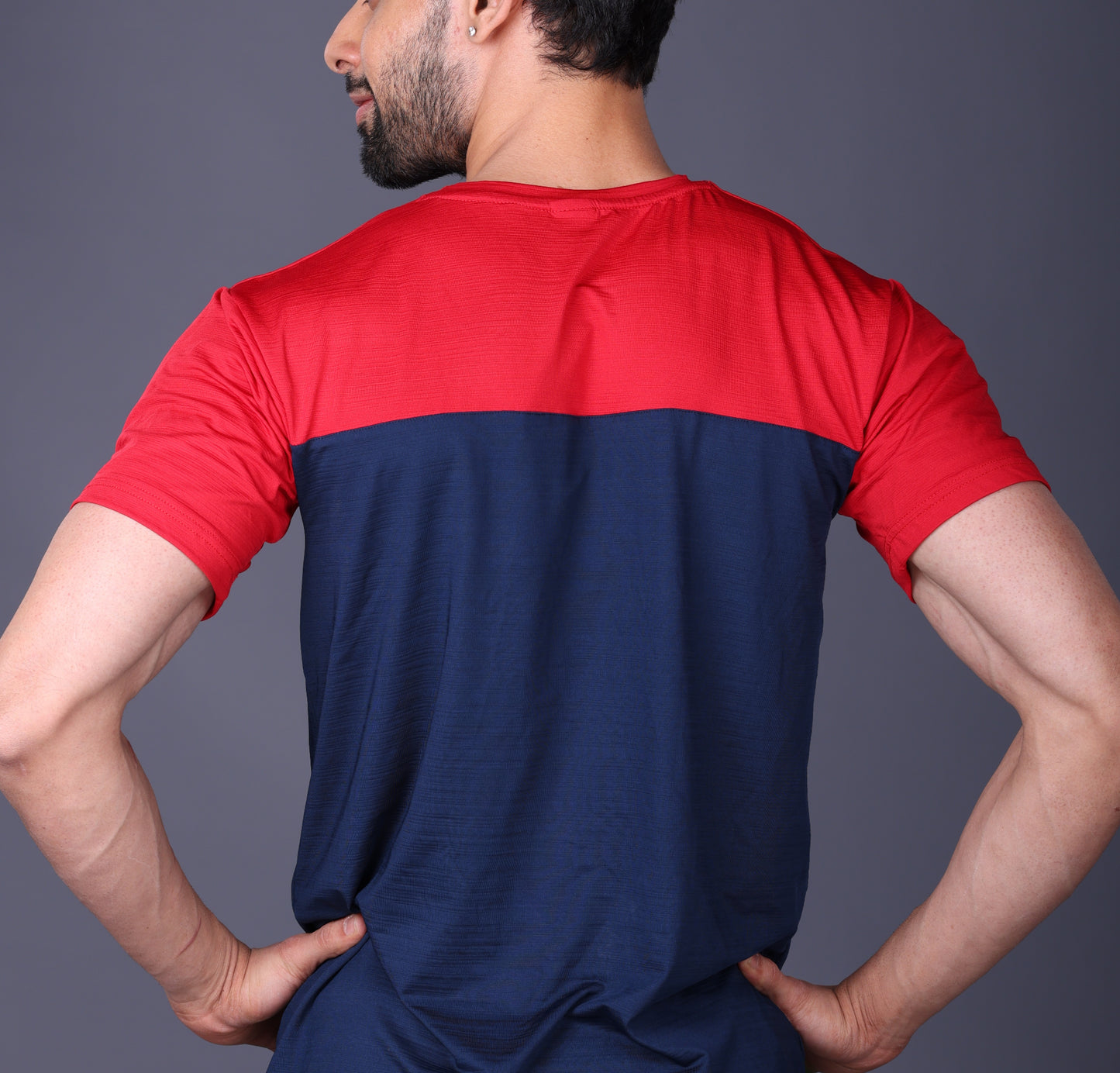 Yoddha Stretch - Round neck Red and Blue T Shirt