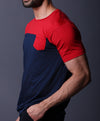 Yoddha Stretch - Round neck Red and Blue T Shirt