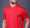 Yoddha Stretch - V neck Red T Shirt