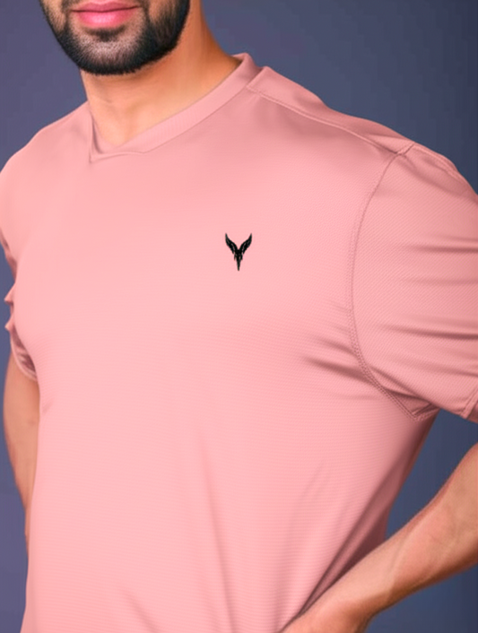 Yoddha Mesh - V neck Rose Dawn T-shirt