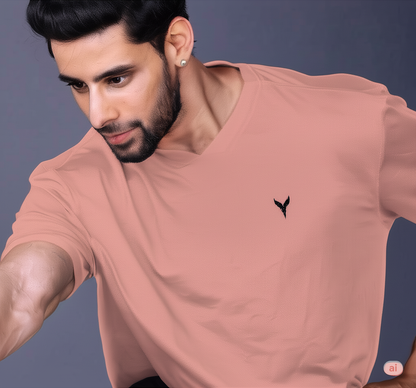 Yoddha Mesh - V neck Rose Dawn T-shirt