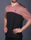 Yoddha Mesh - V neck Rose Dawn and Black T-shirt