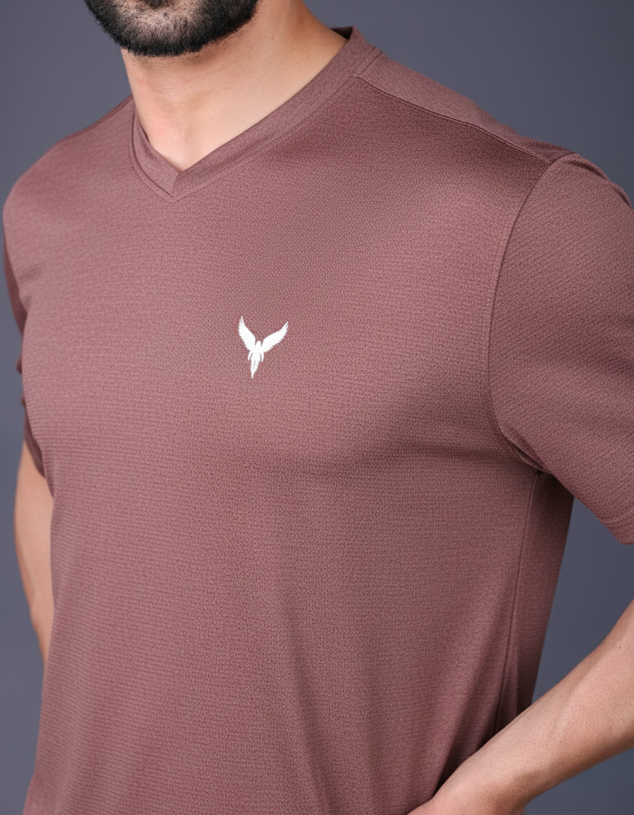 Yoddha Mesh - V neck Rose Dawn T-shirt