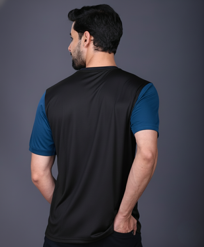 Yoddha Mesh - V neck Scuba and Black T-shirt