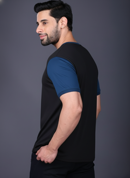 Yoddha Mesh - V neck Scuba and Black T-shirt