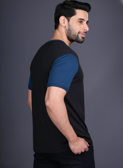 Yoddha Mesh - V neck Scuba and Black T-shirt