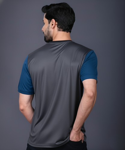 Yoddha Mesh - V neck Scuba and Graphite T-shirt