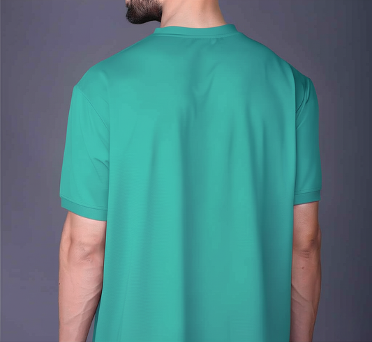 Yoddha Mesh - V neck Turquoise T-shirt