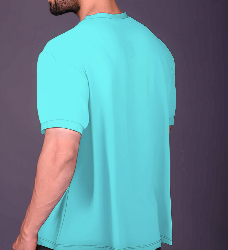 Yoddha Mesh - V neck Turquoise T-shirt