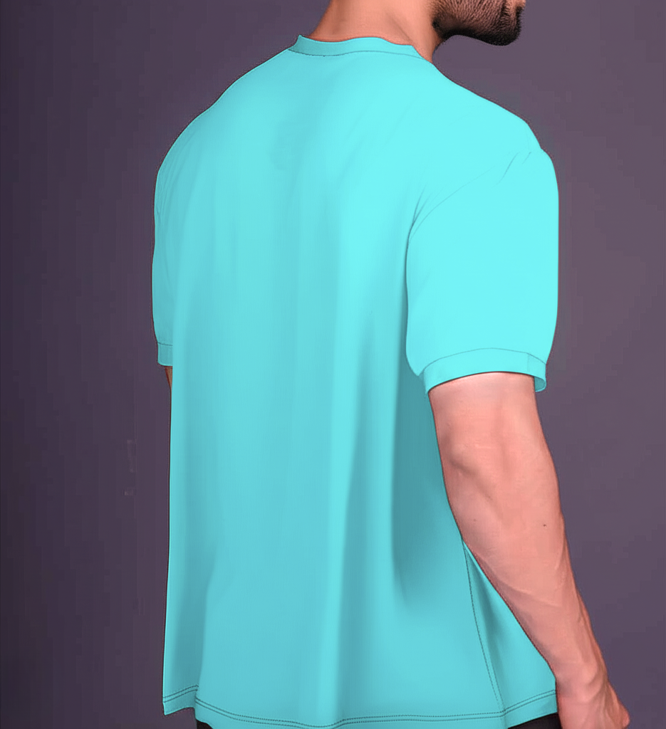 Yoddha Mesh - V neck Turquoise T-shirt
